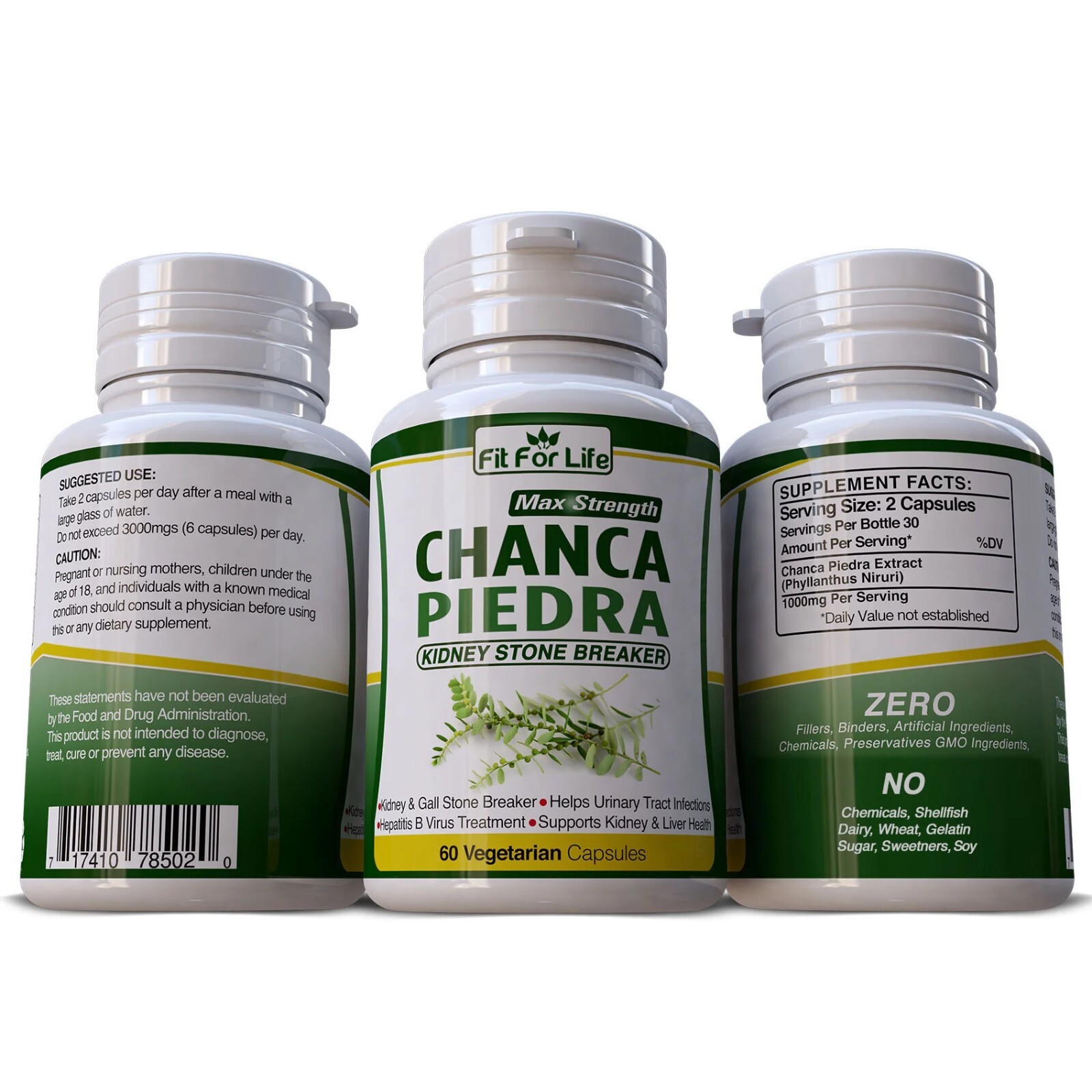 Chanca Piedra Stone Breaker, Kidney Cleanse & Gallbladder, Detoxify, 60 CT