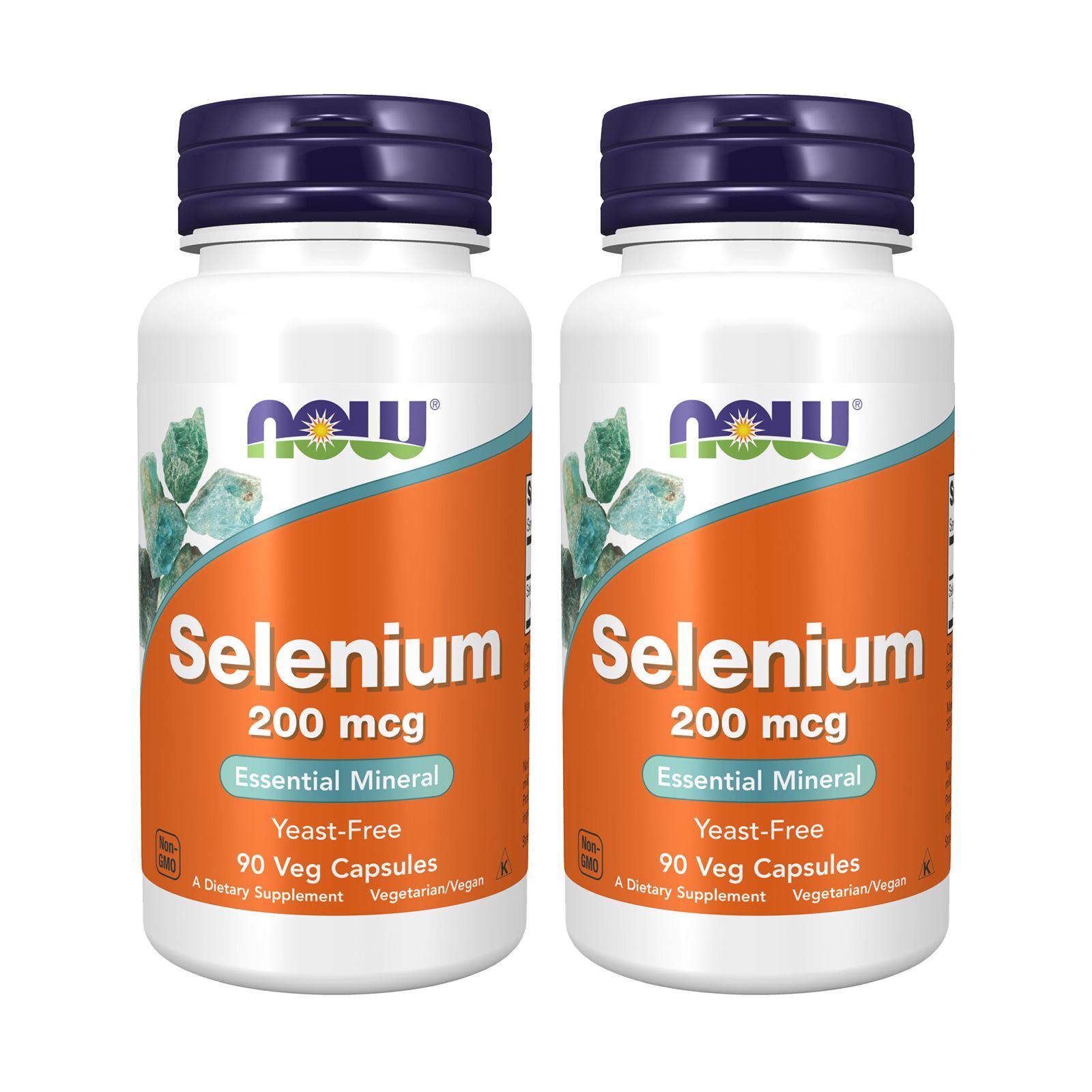2 x NOW Selenium L Selenomethionine 200 mcg Essential Mineral 90 Veg Caps
