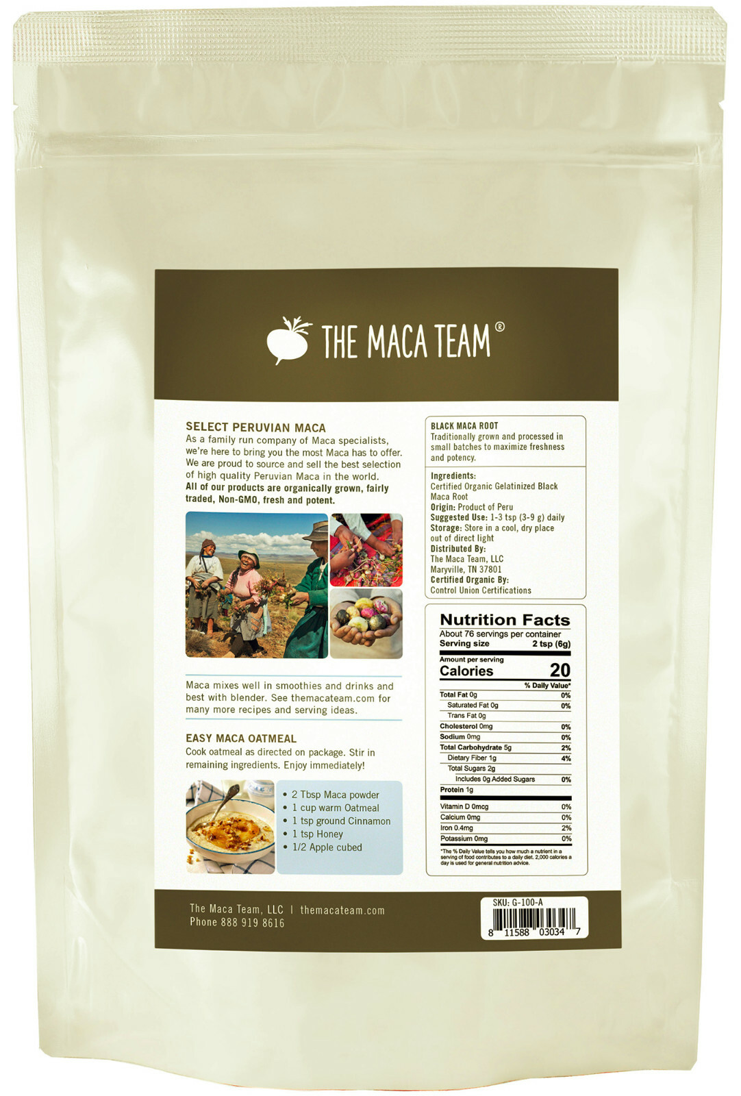 Organic Gelatinized Black Maca Root Powder – Fairly Traded Fresh Harvest