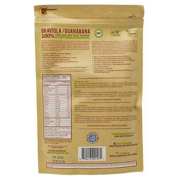 Polvo Simple y Entero Graviola Guanabana