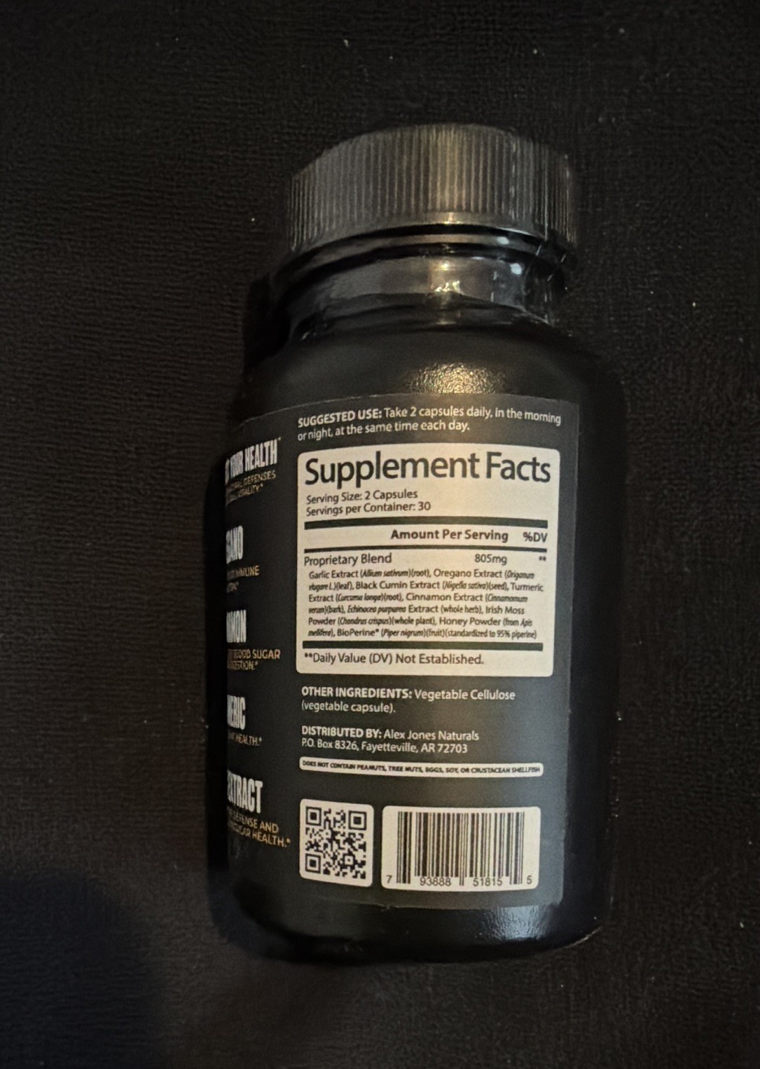 Alex Jones Atomic Defense Capsules, Immune Support, Garlic, Turmeric, 60 ct