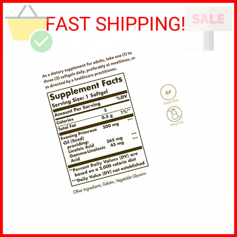 Solgar Evening Primrose Oil 500 mg, 180 Softgels – Promotes Healthy Skin & Cardi