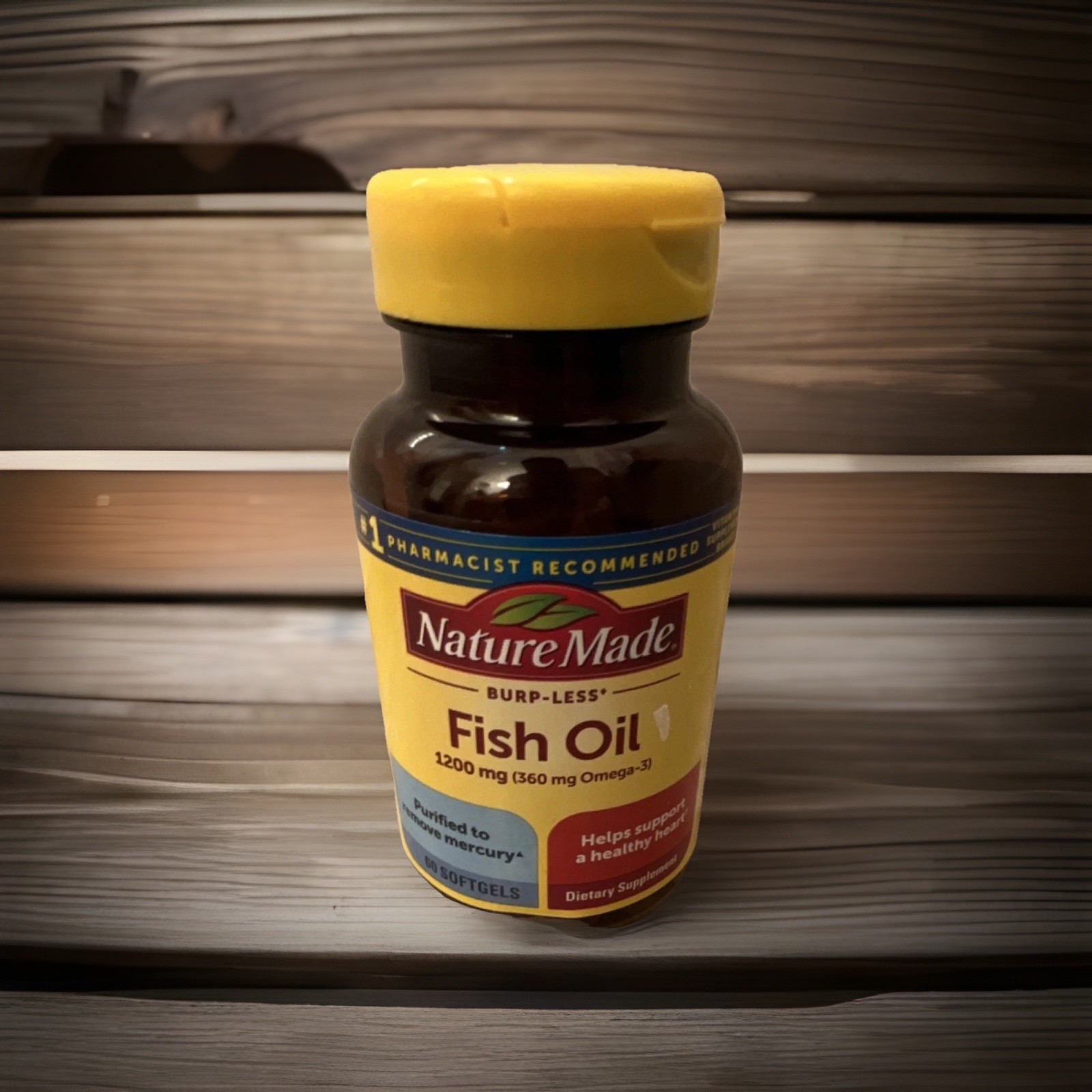 Nature Made Fish Oil 1200mg Omega-3 60 Softgels Heart Health (EXP JULY 2028)
