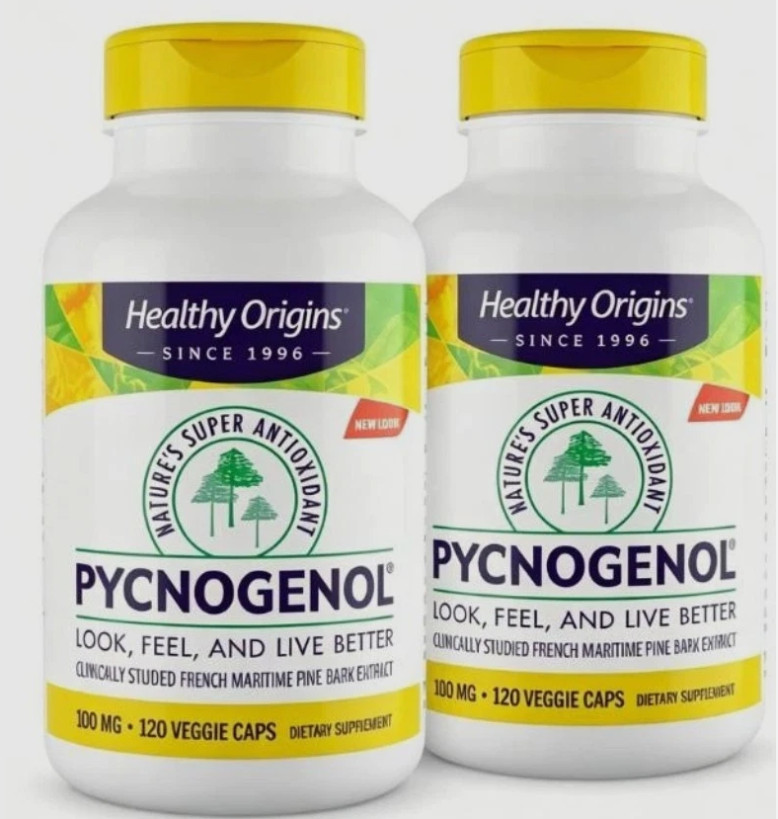 1-3 pack Healthy Origins Pycnogenol 100 mg | 120 Veggie Capsules- NEW