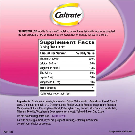 Caltrate Calcium 600+D3 Plus Minerals 320 Tablets Exp 06/27