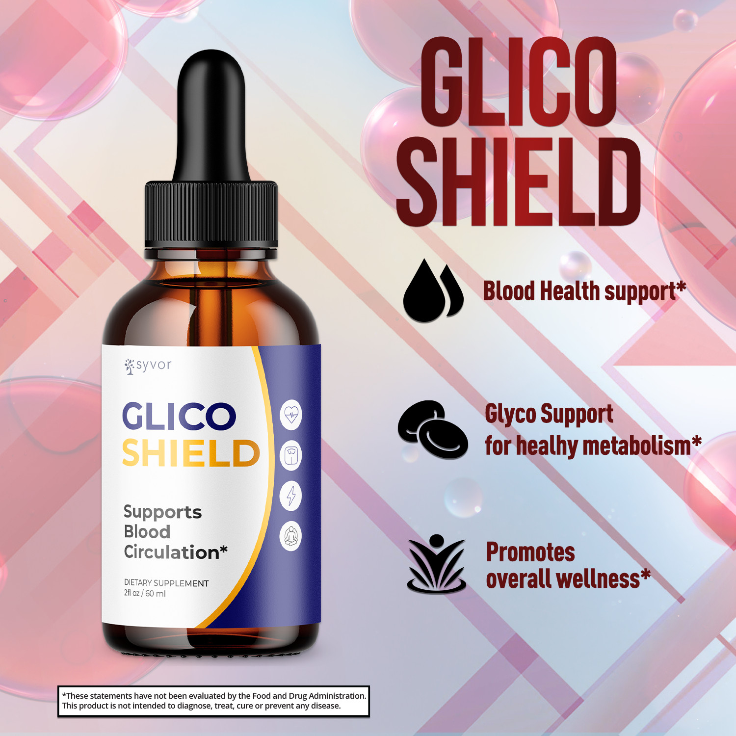 (1 Pack) Glico Shield Blood Support Drop GlicoShield Vitamin Formula 30 Servings
