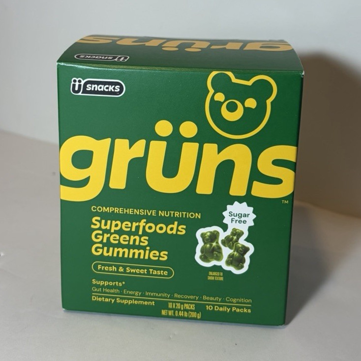 Ü Snacks grüns Superfood Greens Gummies Sugar-Free Dietary Supplement 10 Packs