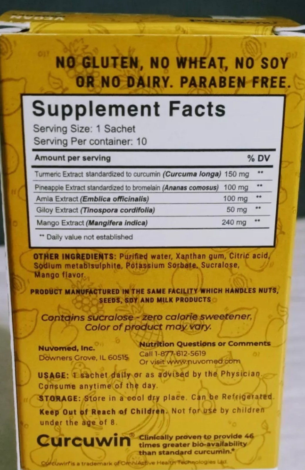 2 NUVOMED Immunity & Defense Vegan Squeezies Mango 10 Vegan Pouches CrueltyFree