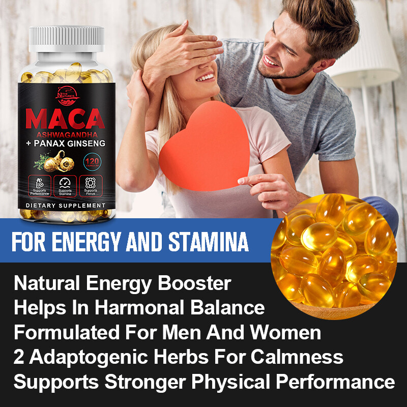 Organic Maca Root Capsules | 120 Pills | Peruvian Maca Extract for Men&Women