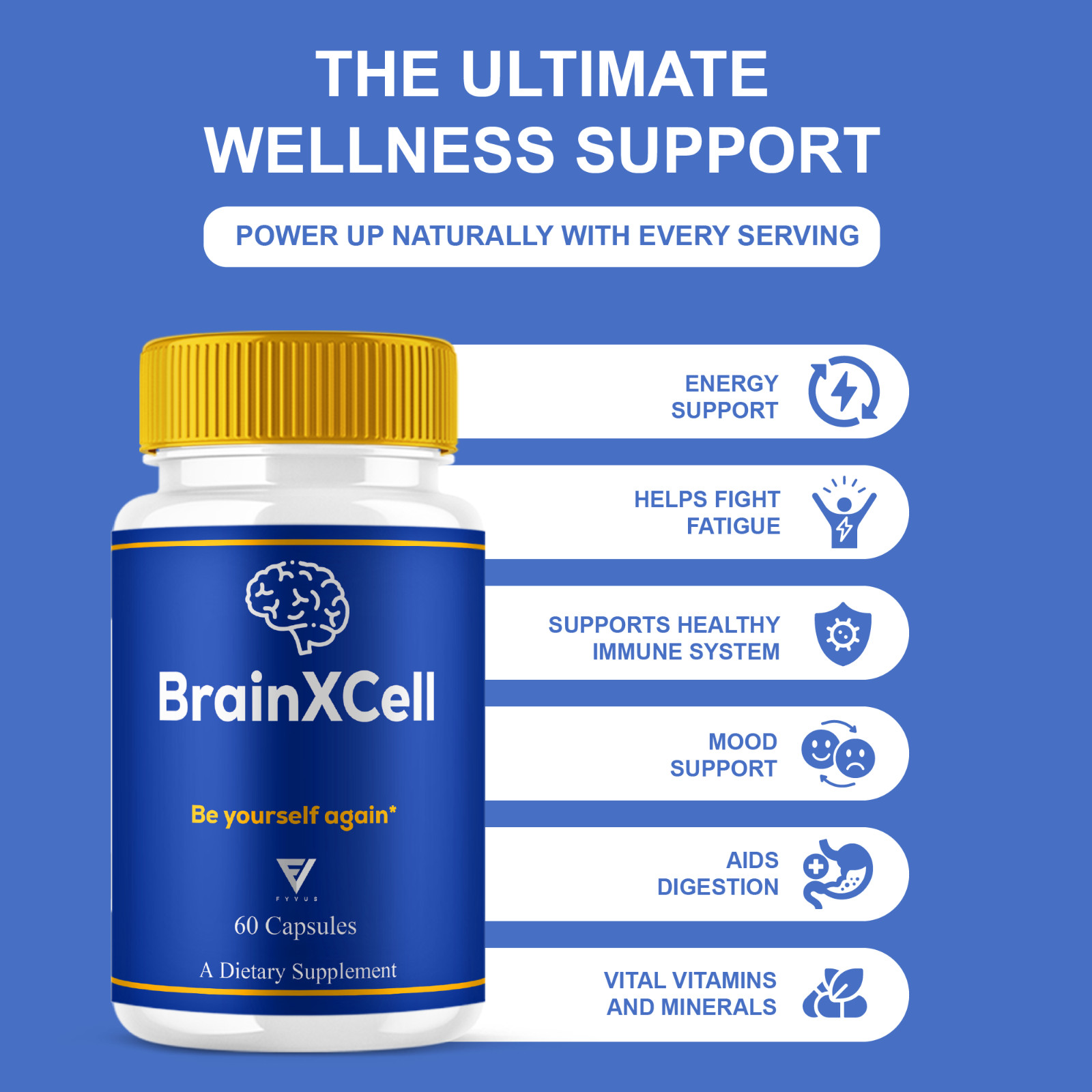 (2 Pack) BrainXCell Premium Nootropic Supplement, Brain X Cell (120 Capsules)