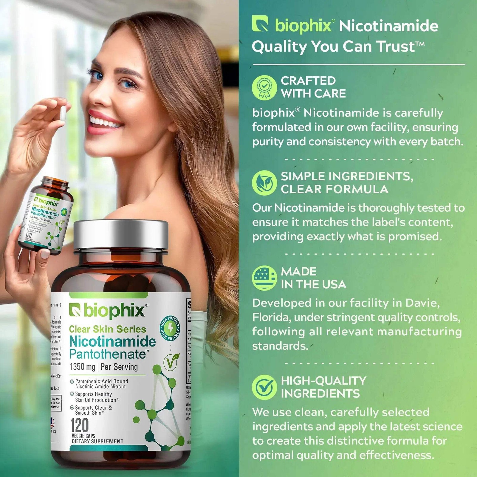biophix Nicotinamide Pantothenate 1350 mg 120 VCaps