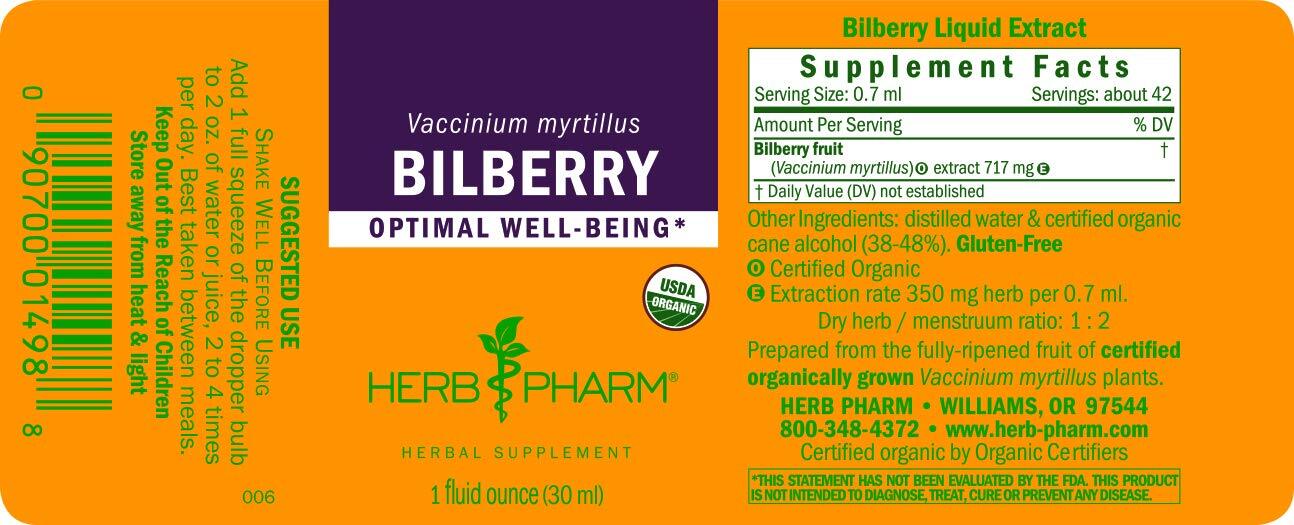 Herb Pharm Bilberry Extract for Eye and Vision Support 1 Ounce