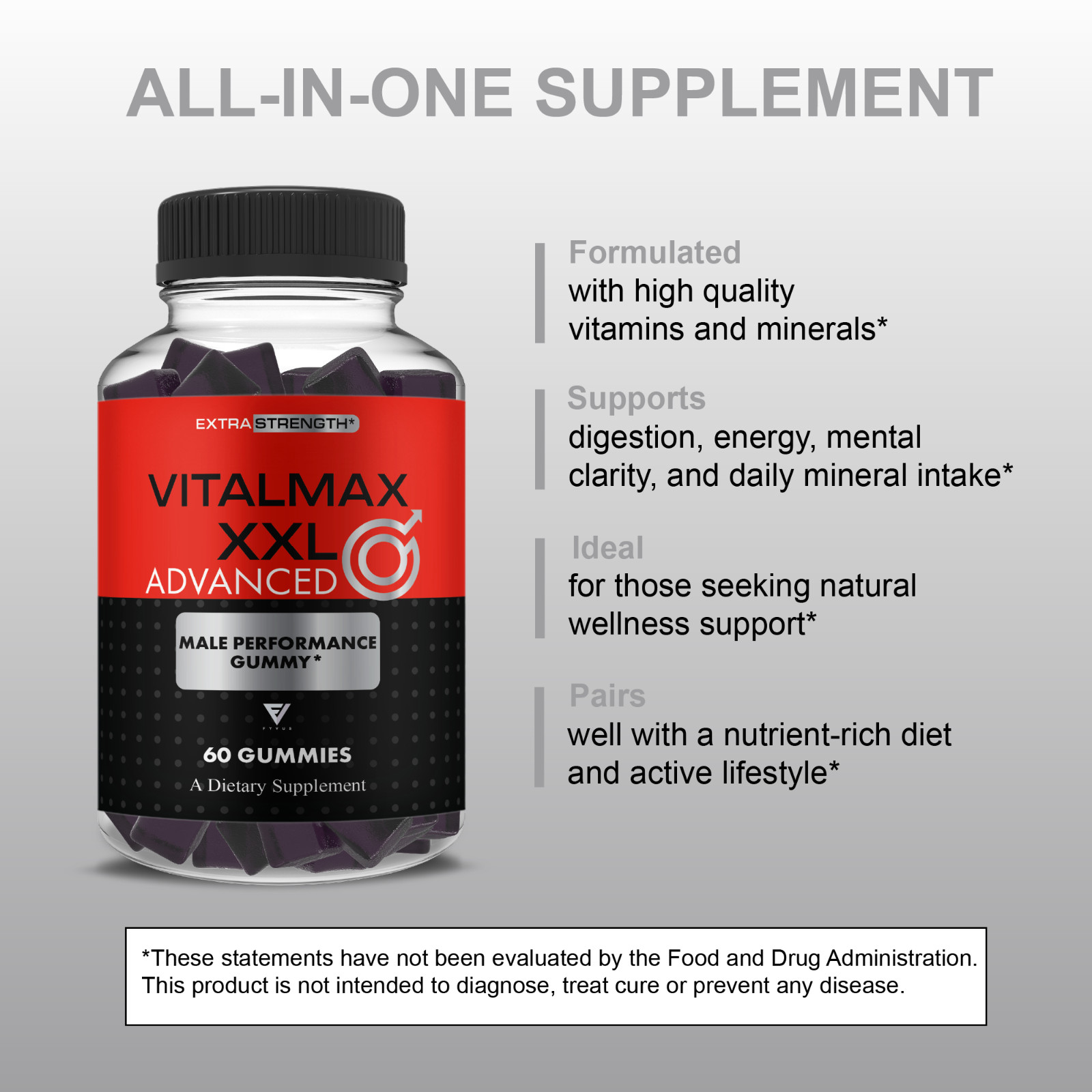 (2 Pack) VitalMax XXL Male Supplement, Vital MaxXXL Advanced (120 Gummies)