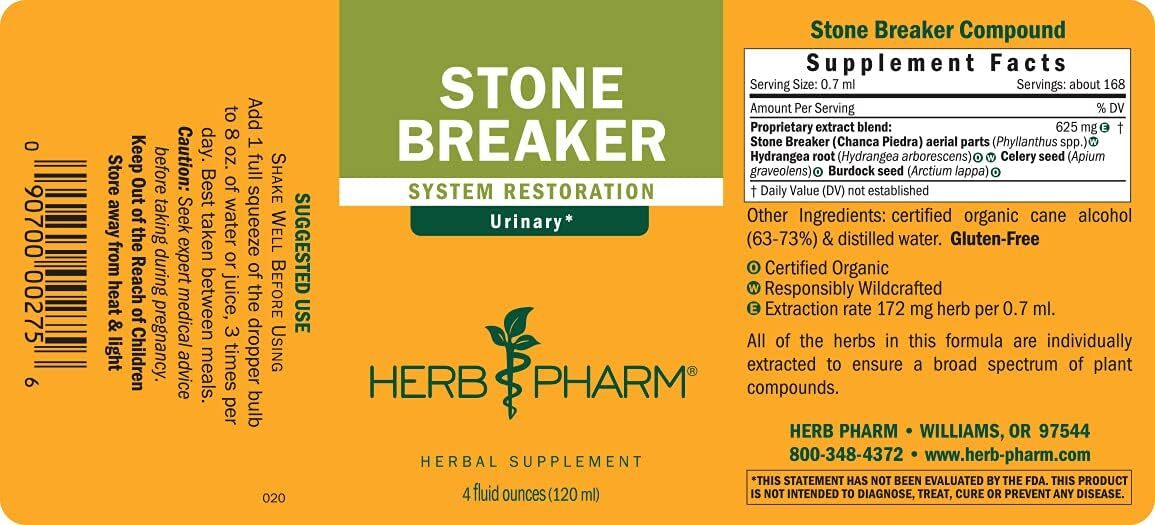 Herb Pharm Stone Breaker Chanca Piedra Compound Urinary System Support 4oz 1-Ct