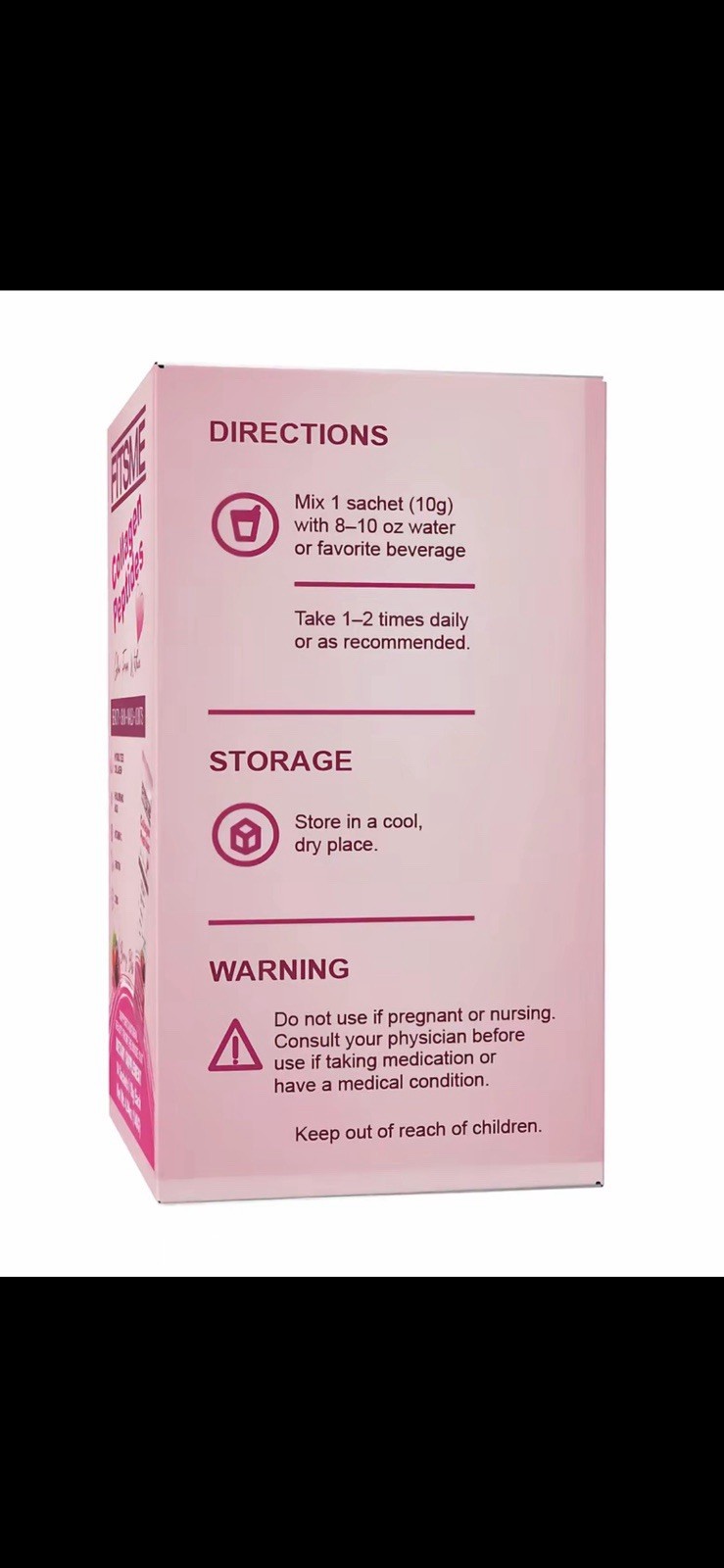 FITSME Collagen Peptides Powder Berry Bliss 14 Sachets 10g Gluten-Free Non-GMO
