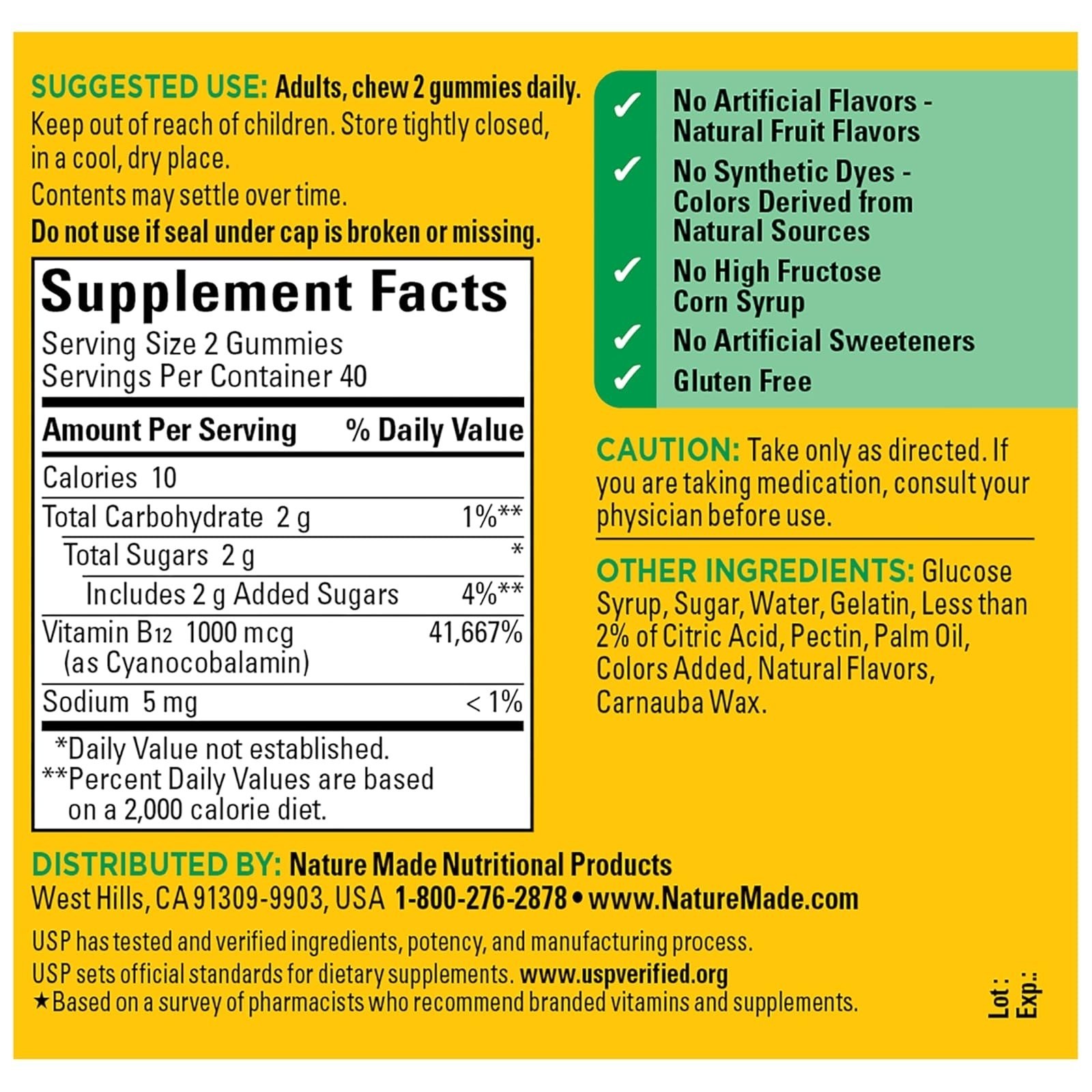 Nature Made Vitamin B12 Gummies 1000 mcg – Energy Metabolism Support