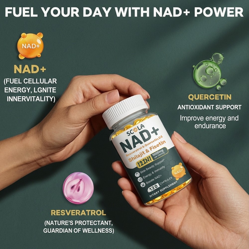 NAD+ Supplement 1500mg with Resveratrol | Cellular Health & Energy | 240Caps