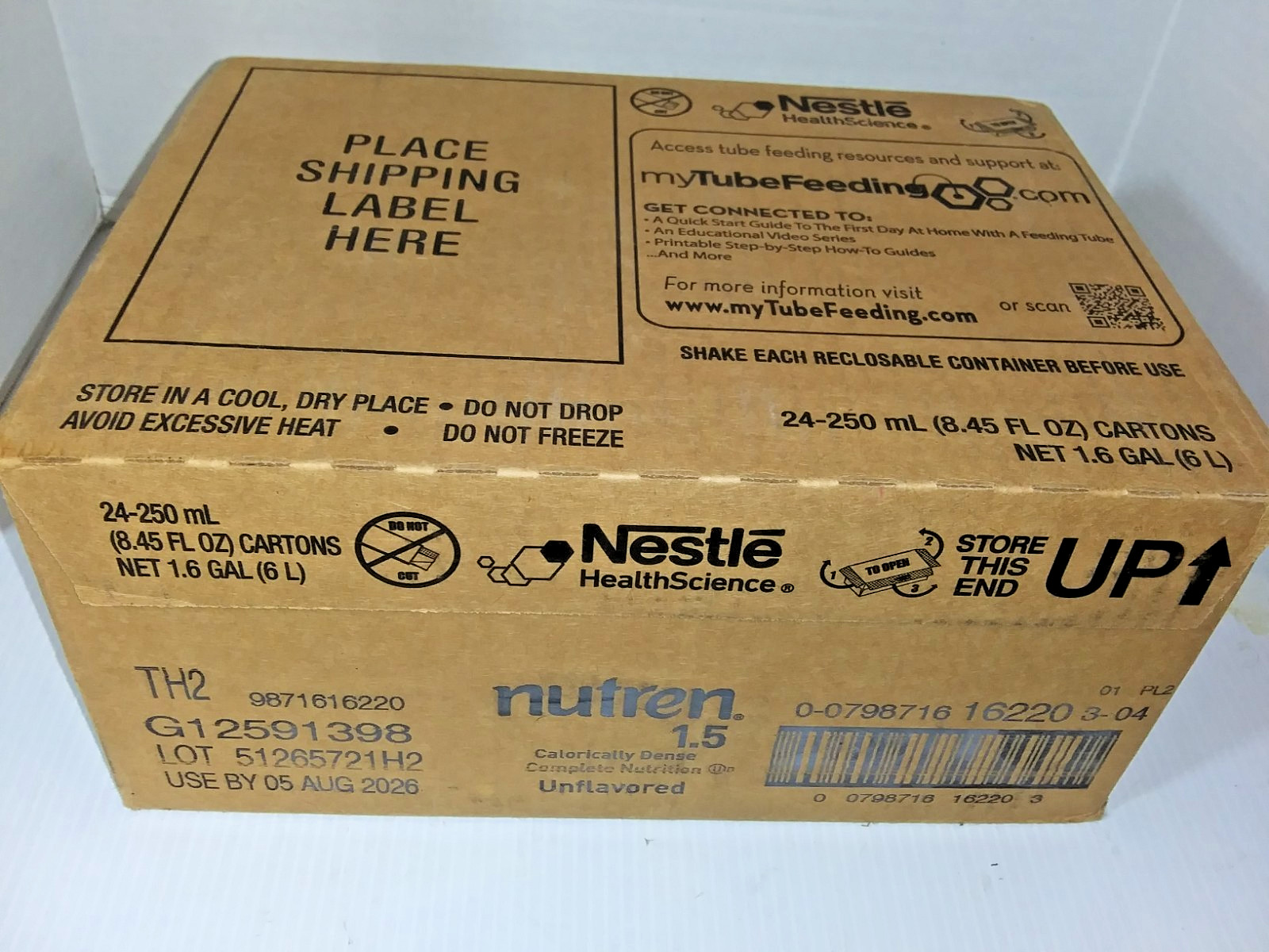 Nutren 1.5 Tube Feeding Formula Unflavored 8.45 oz Carton 24 Ct Use by 8/26