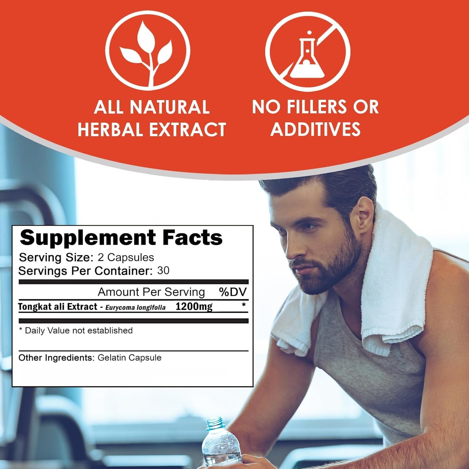 Tongkat extract – vhnutrition 1200mg- Supplement for adult men, 60 caps