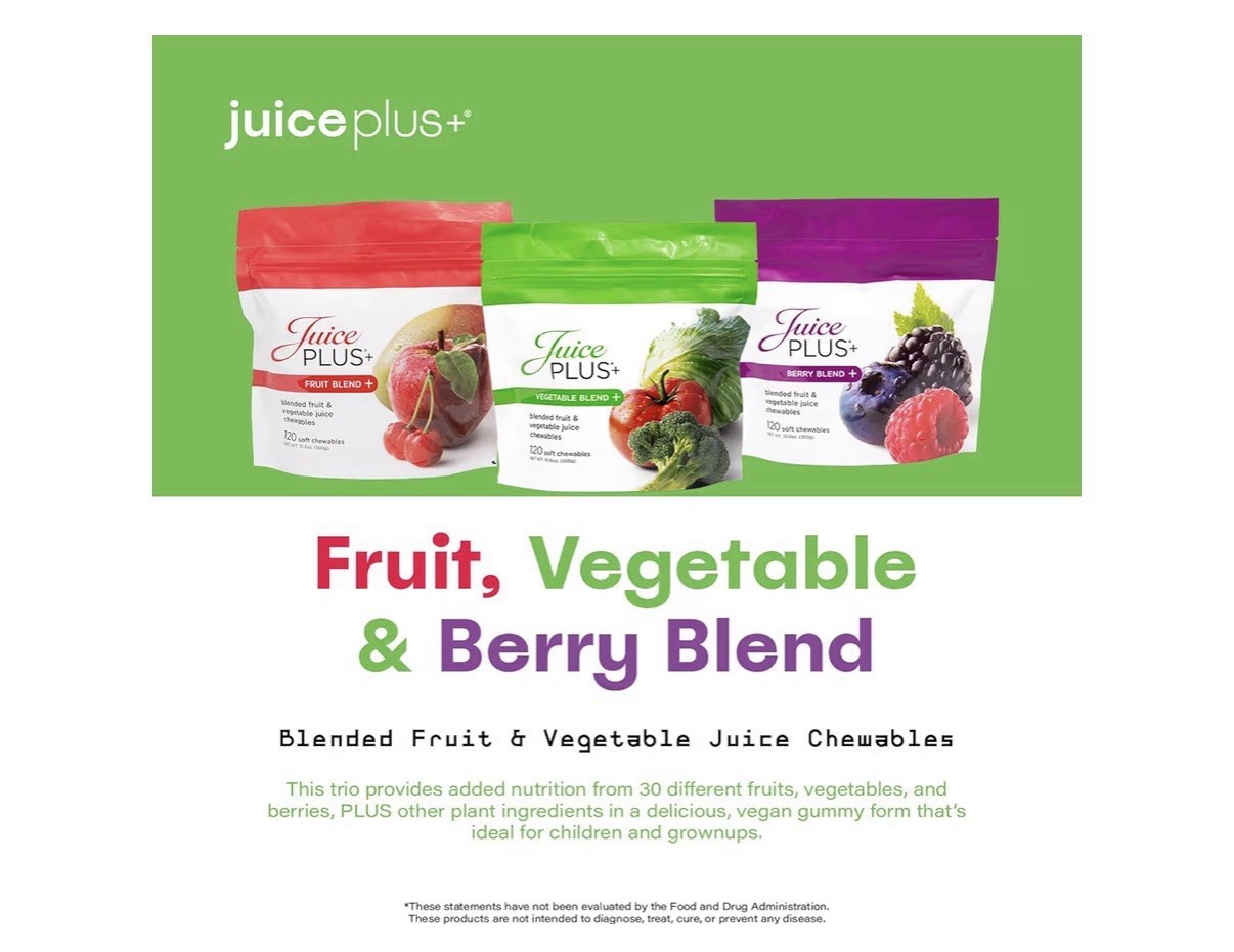 JuicePlus+ Fruit, Vegetable & Berry Blend Soft Chews Soft Chewables 3 Packs