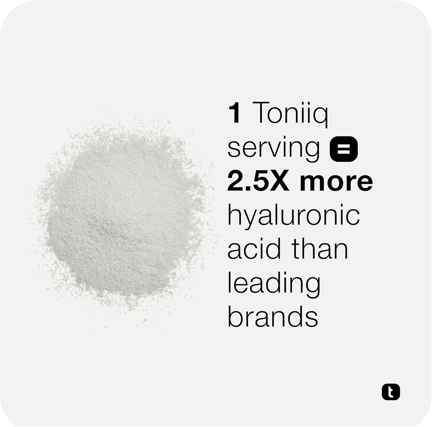 toniiq Hyaluronic Acid POWDER with Vitamin C 10/2027 250mg 180 servings