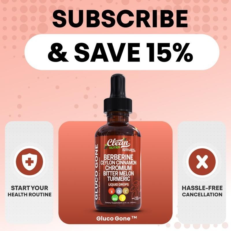 NEW Organic Ceylon Cinnamon Berberine Liquid DropsSupplement with Bitter Melon