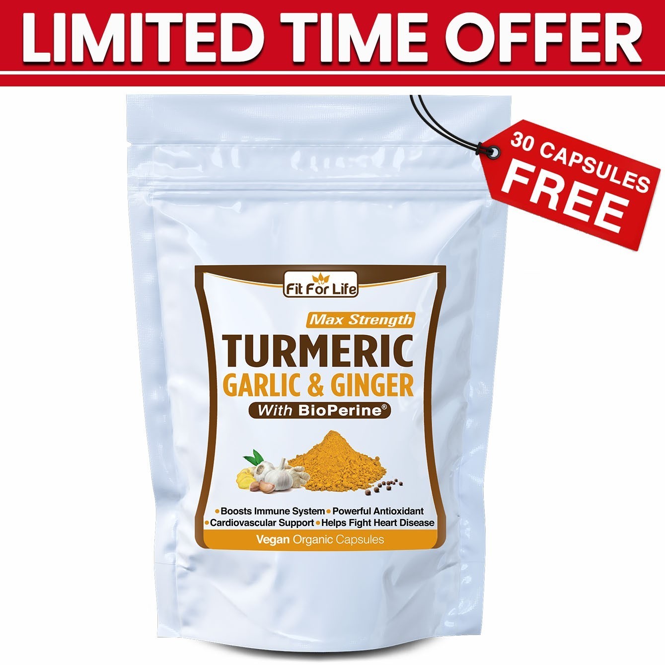 240 X STRONGEST PILLS TURMERIC GARLIC GINGER BIOPERINE CURCUMIN TUMERIC CAPSULES