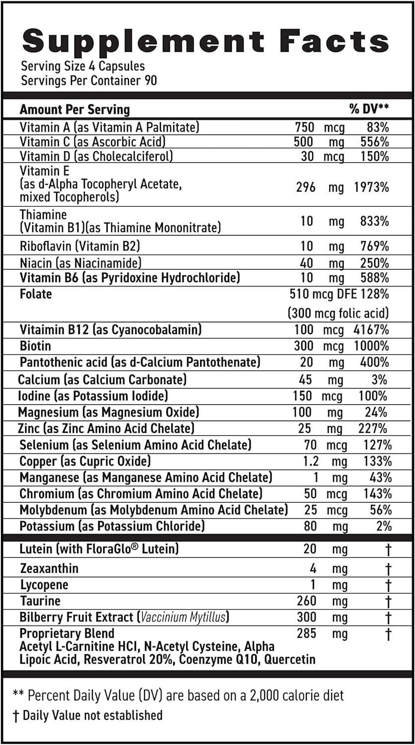 MaxiVision® AREDS 2 Whole Body Formula Eye Vitamins Lutein Zeaxanthin 360ct.