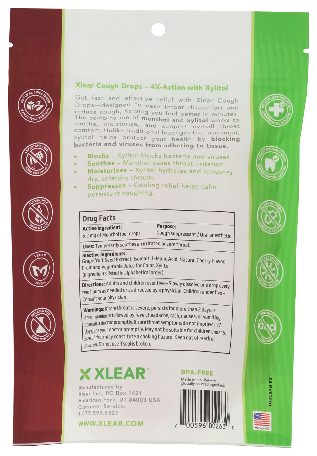 Xlear Sugar-Free Black Cherry Cough Drops 30Ct 30 Ct 1 Pack