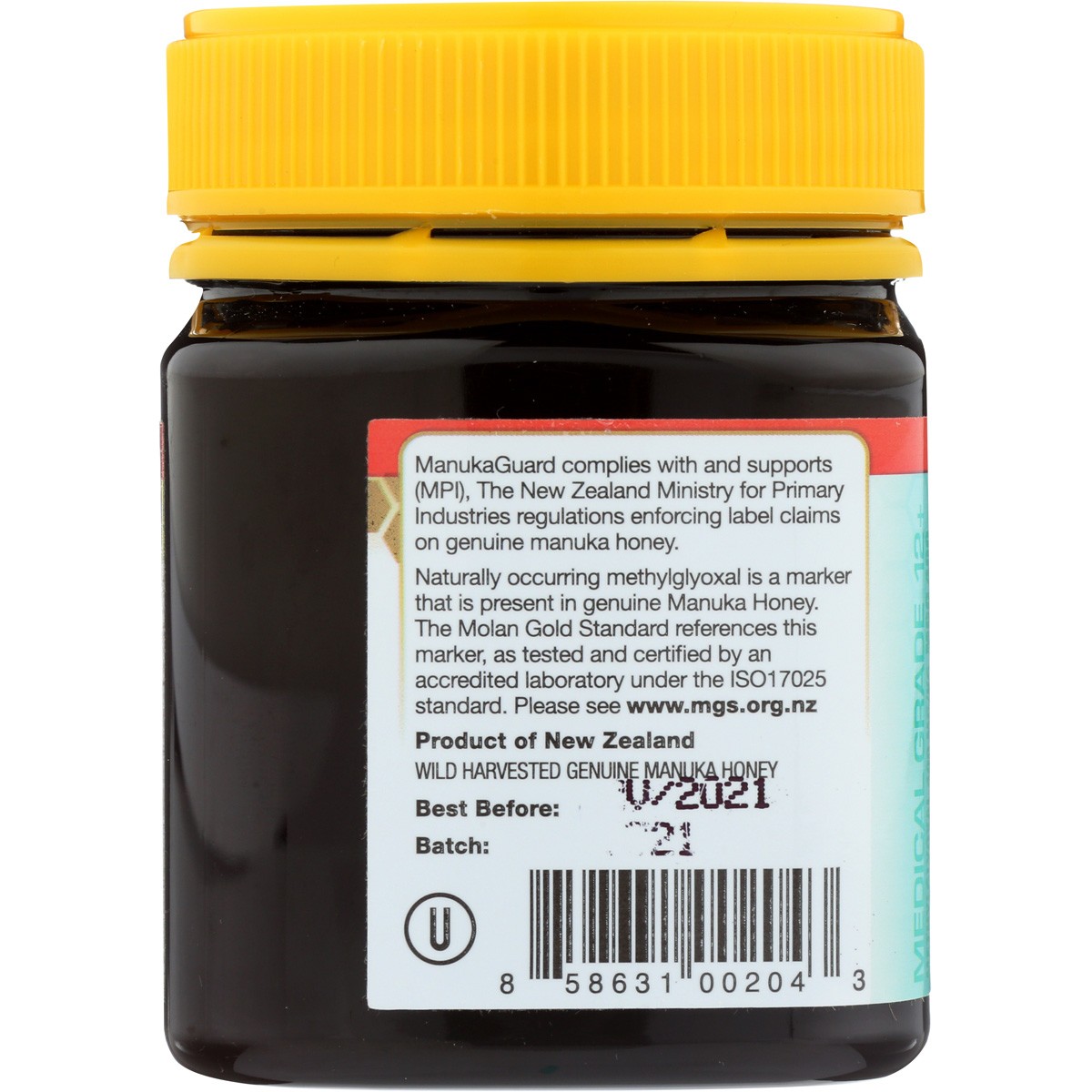 Manukaguard Medical Grade 12 Plus Manuka Honey Dietary Supplement 250 G 1 Pack