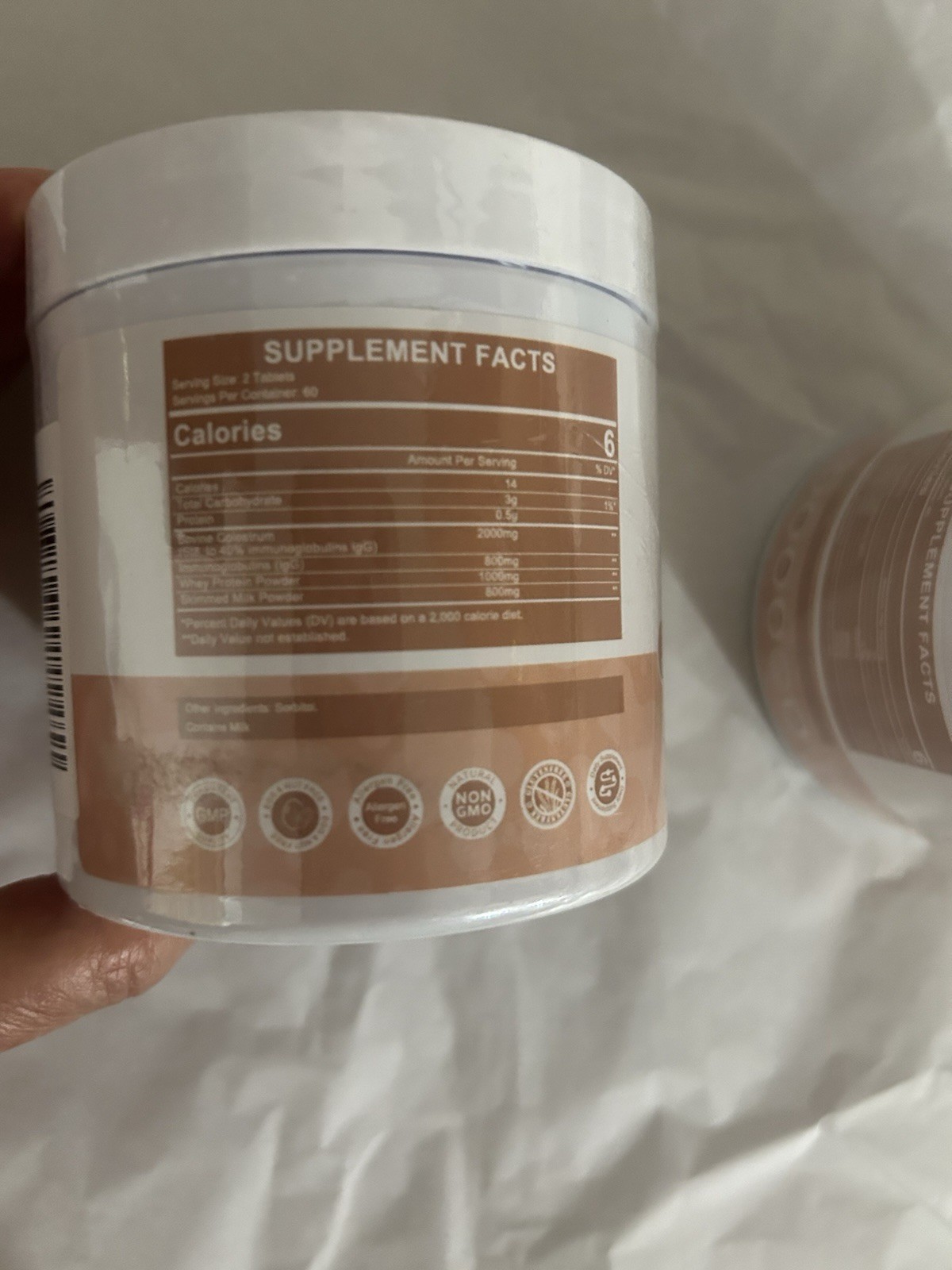 Green People: Bovine Colostrum Tablets Chewable- 120 ct TWO JARS! EXP 4/26