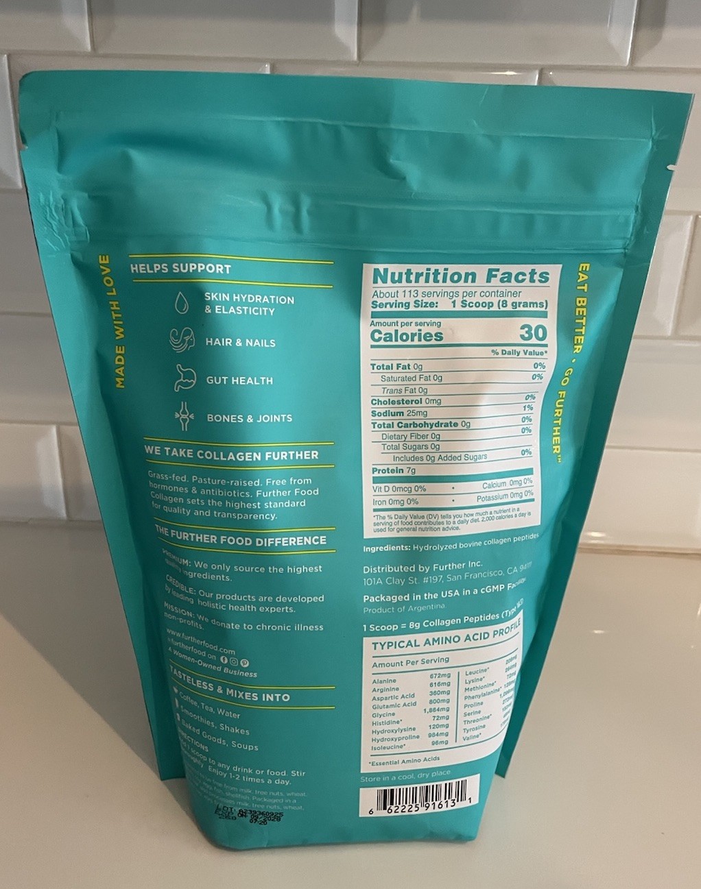 Further Food Grass-Fed Collagen Peptides Powder, Unflavored 32.0 oz 113 Servings