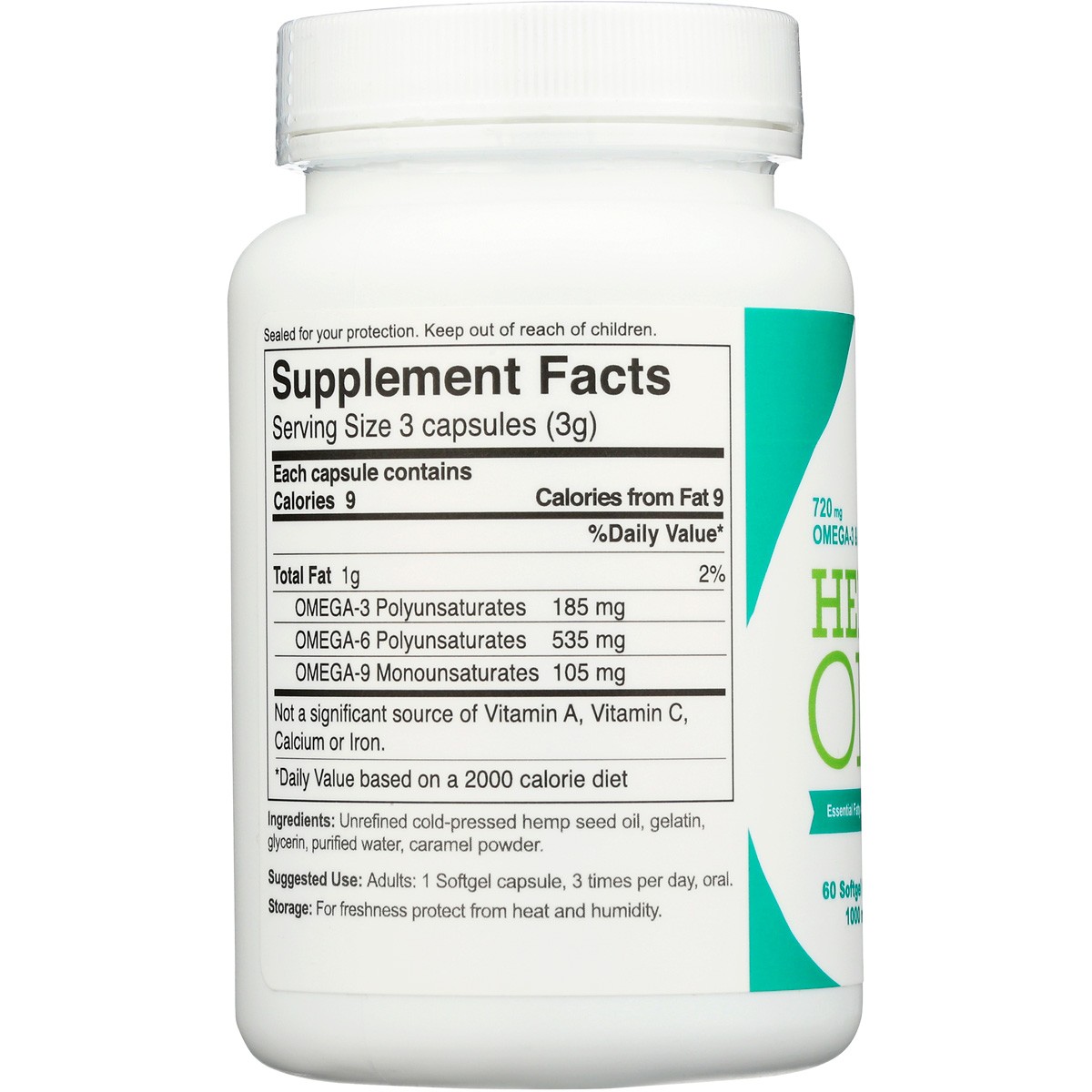 Manitoba Harvest Hemp Oil 60 Softgel Capsules 1 Pack