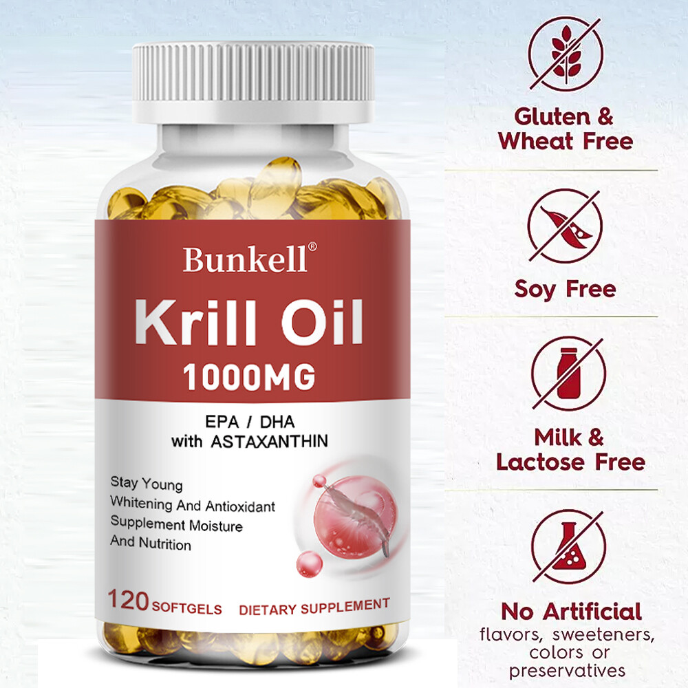 Krill Oil 1000mg Softgel Astaxanthin Omega-3 Antioxidant Anti-Aging