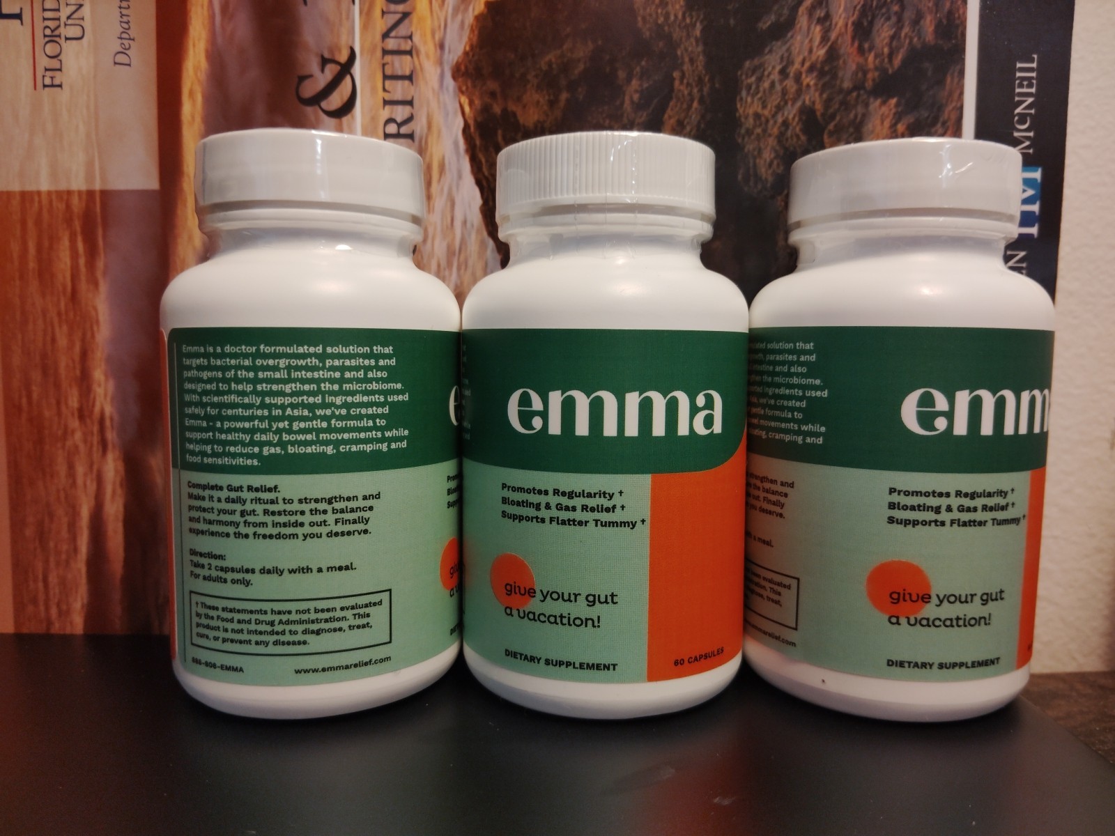 Emma Probiotic, Natural Laxative, Promotes Regularity, Gas & Bloating Relief 3PK