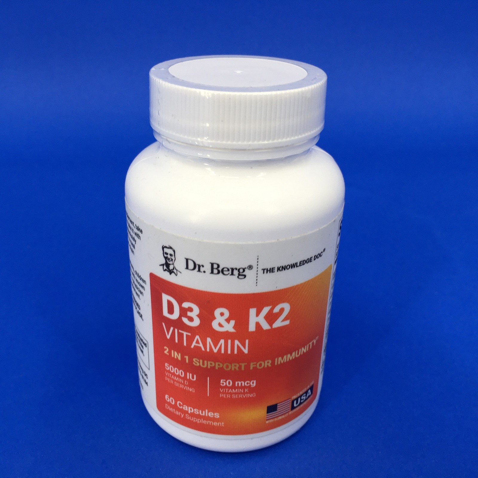 Dr. Berg D3 & K2 Vitamin 2 in 1 Support for Immunity 60 Capsules