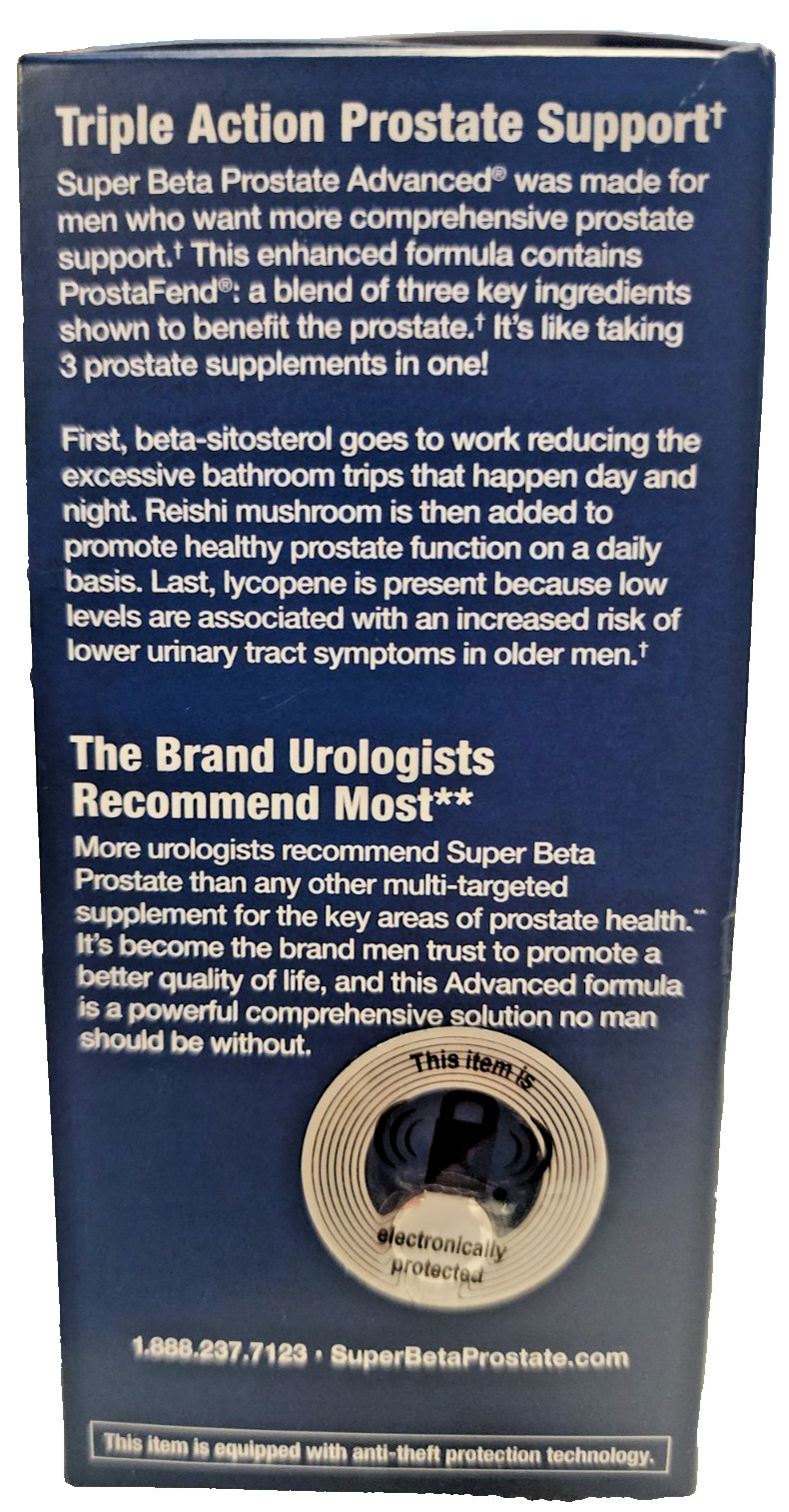 Super Beta Prostate Advanced 3X, 60 Capsules (30 Day Supply), New, Expired 10/27