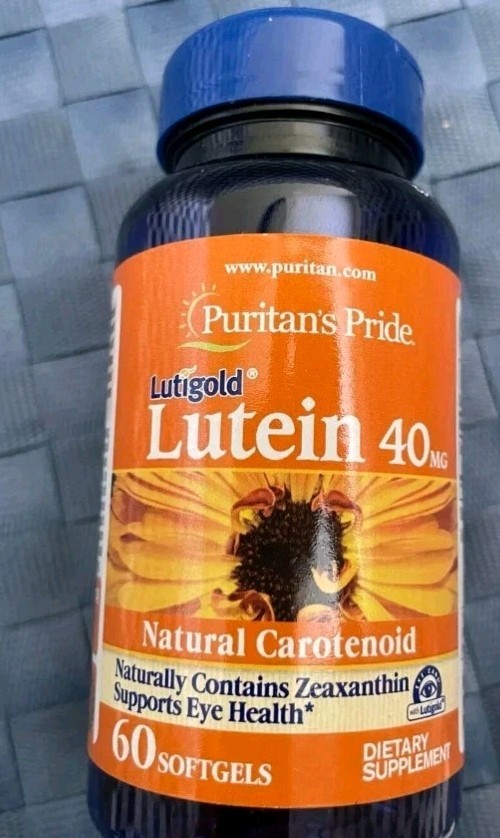 Puritan’s Pride Lutein 40mg With Zeaxanthin 60 Softgels EXP 11/27 Carotenoid New