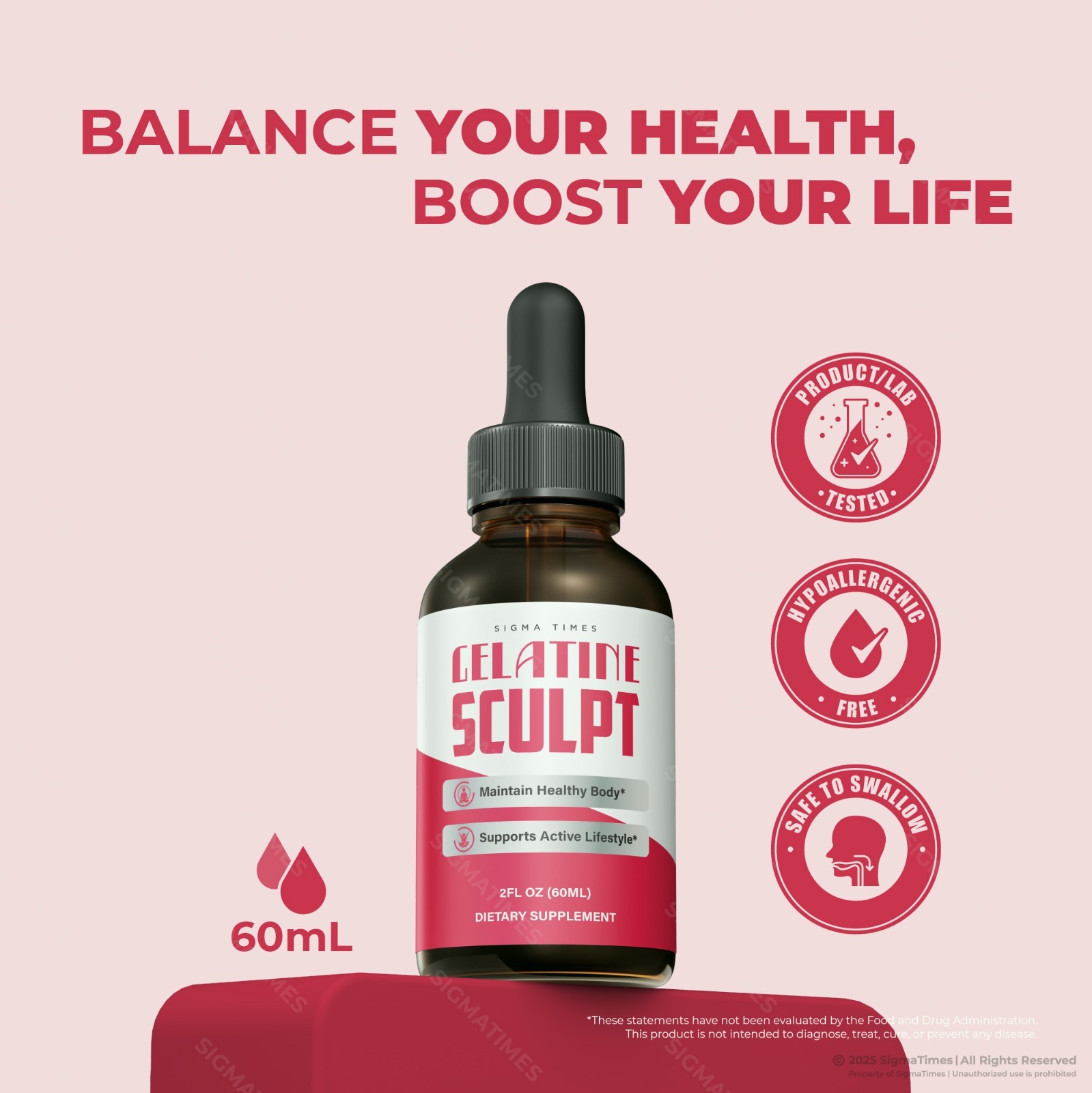 Gelatine Sculpt Drops, Natural Metabolism Support & Healthy Weight Loss – 3 Pack