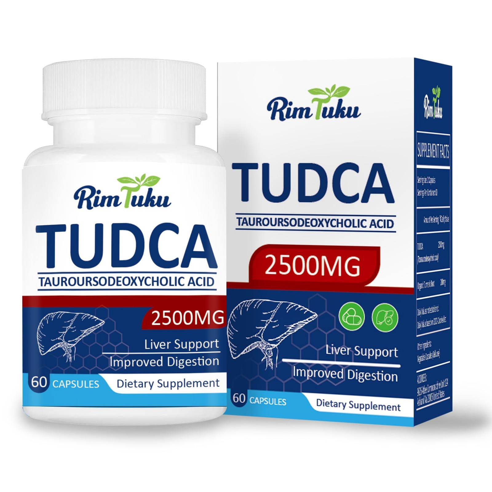 2500MG TUDCA Supplement – Bile Salts Liver Detox & Cleanse and Gallbladder Cleas