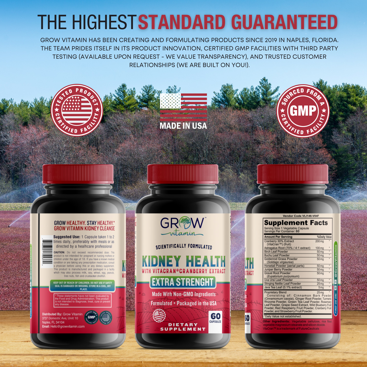 Kidney Cleanse Supplement-Kidney Support Formula With Cranberry – 60 Capsules