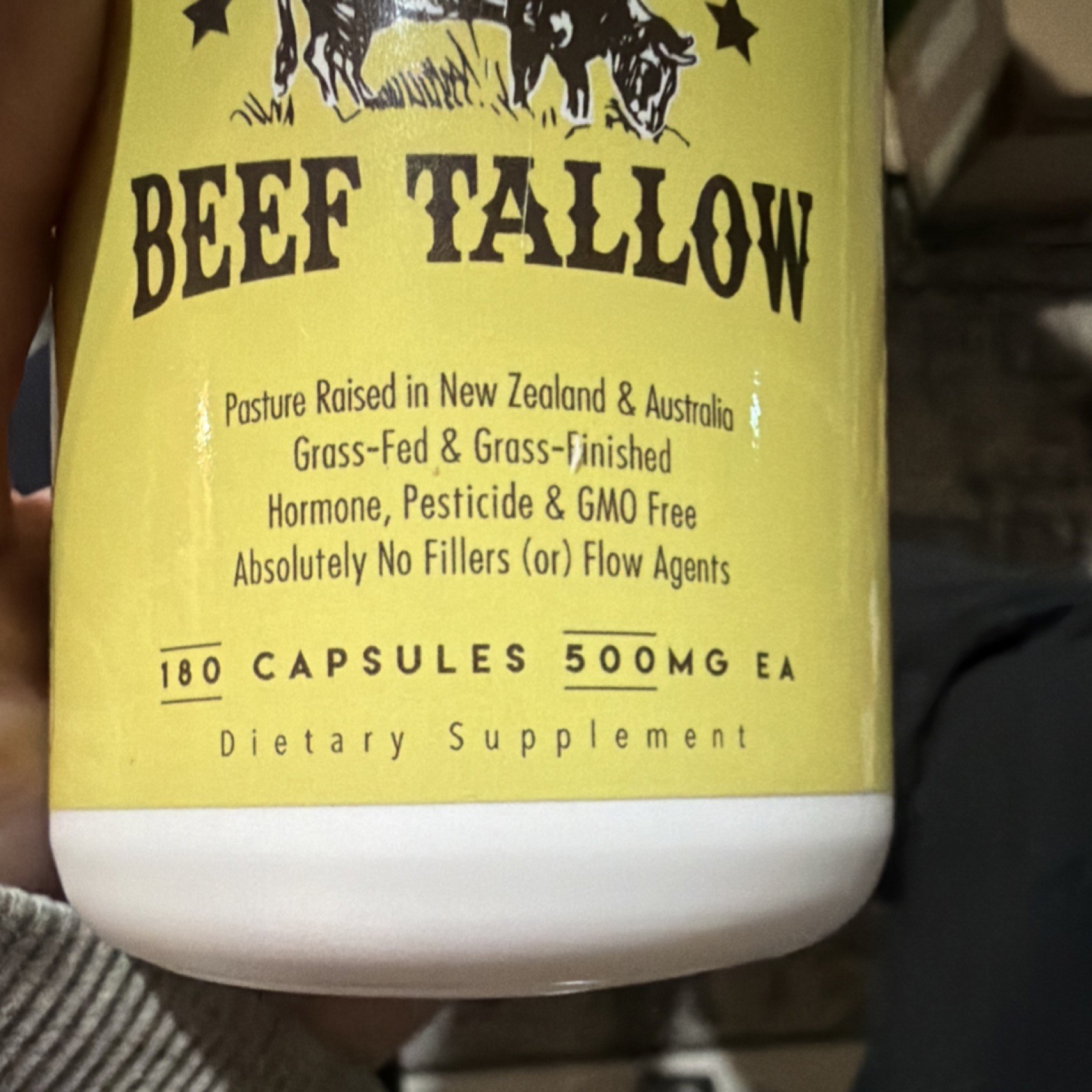 Ancestral Supplements Grassfed Beef Tallow 180 Capsules 500mg Exp 12/2027
