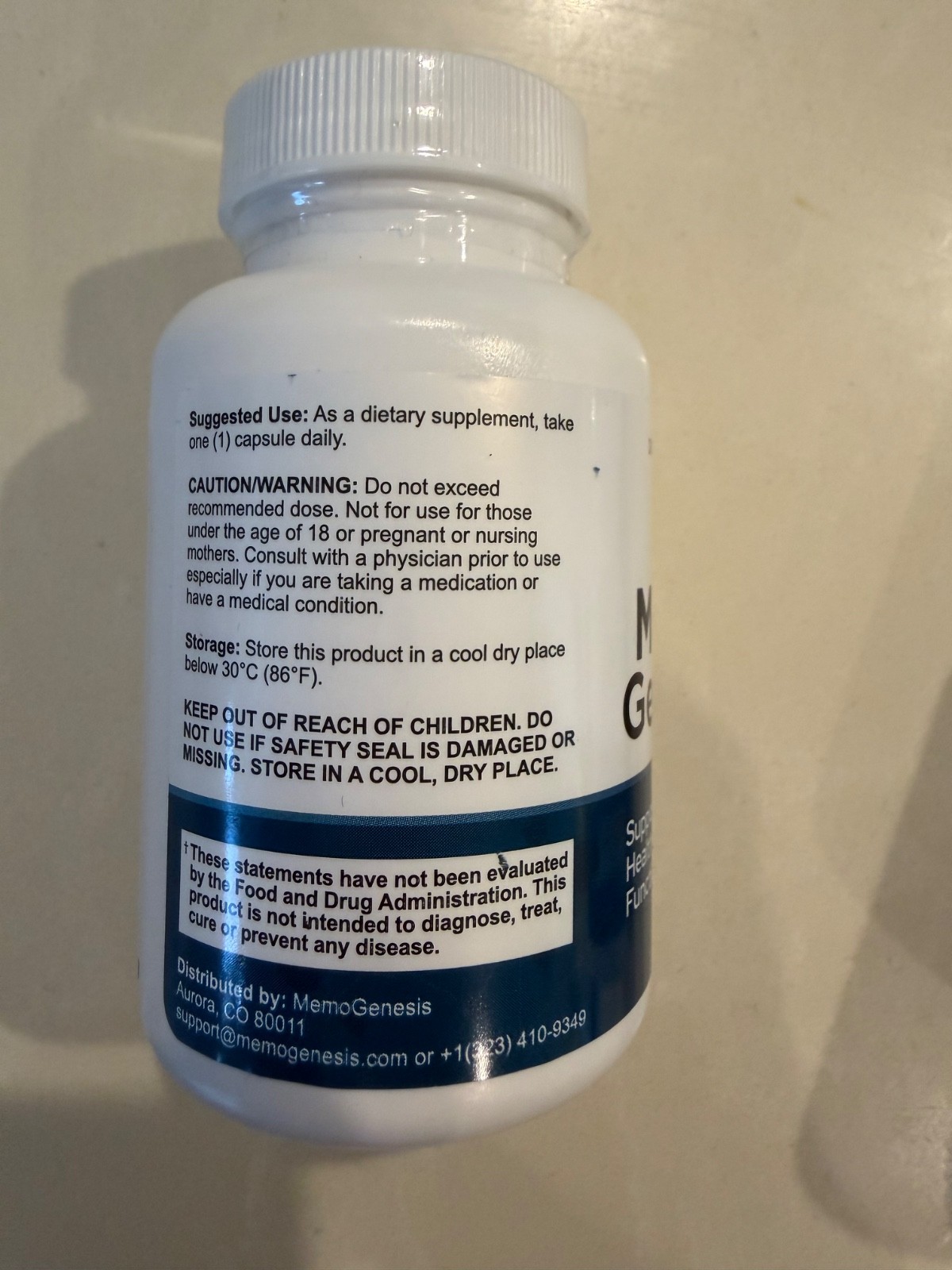 4 Pack: Memo Genesis Capsules Brain Health Support Formula 30 day supply 11/27