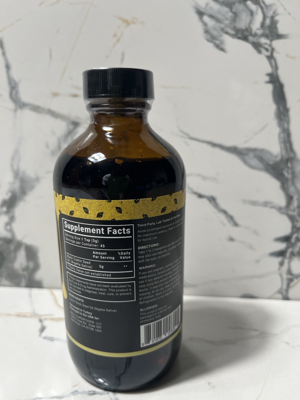 MAJU Cold-Pressed Black Seed Oil Nigella Sativa Non-GMO Unflavored 8 fl oz