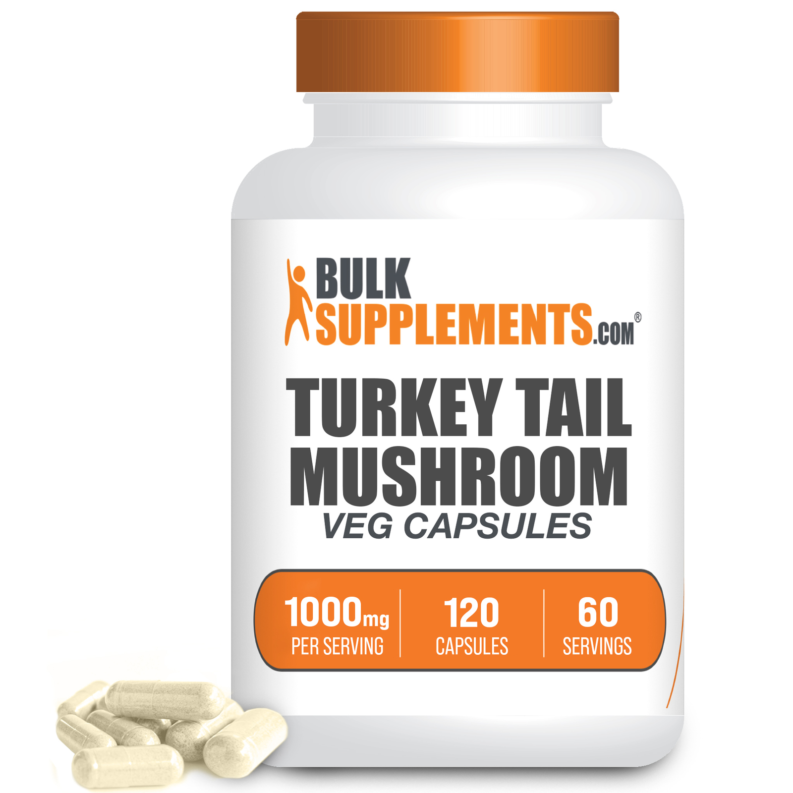 BulkSupplements Turkey Tail Mushroom Extract 120 Capsules – 1g Per Serving