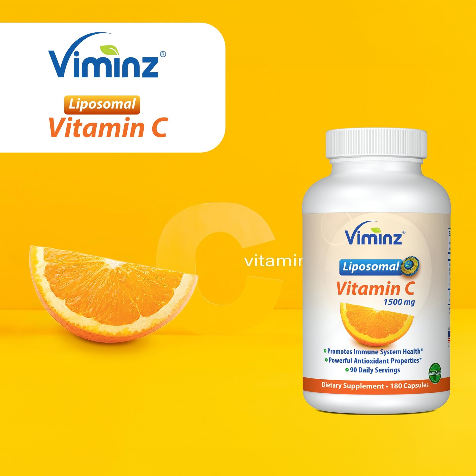 Viminz Liposomal Vitamin C 1500mg – 180 Capsules – Made in USA – High…