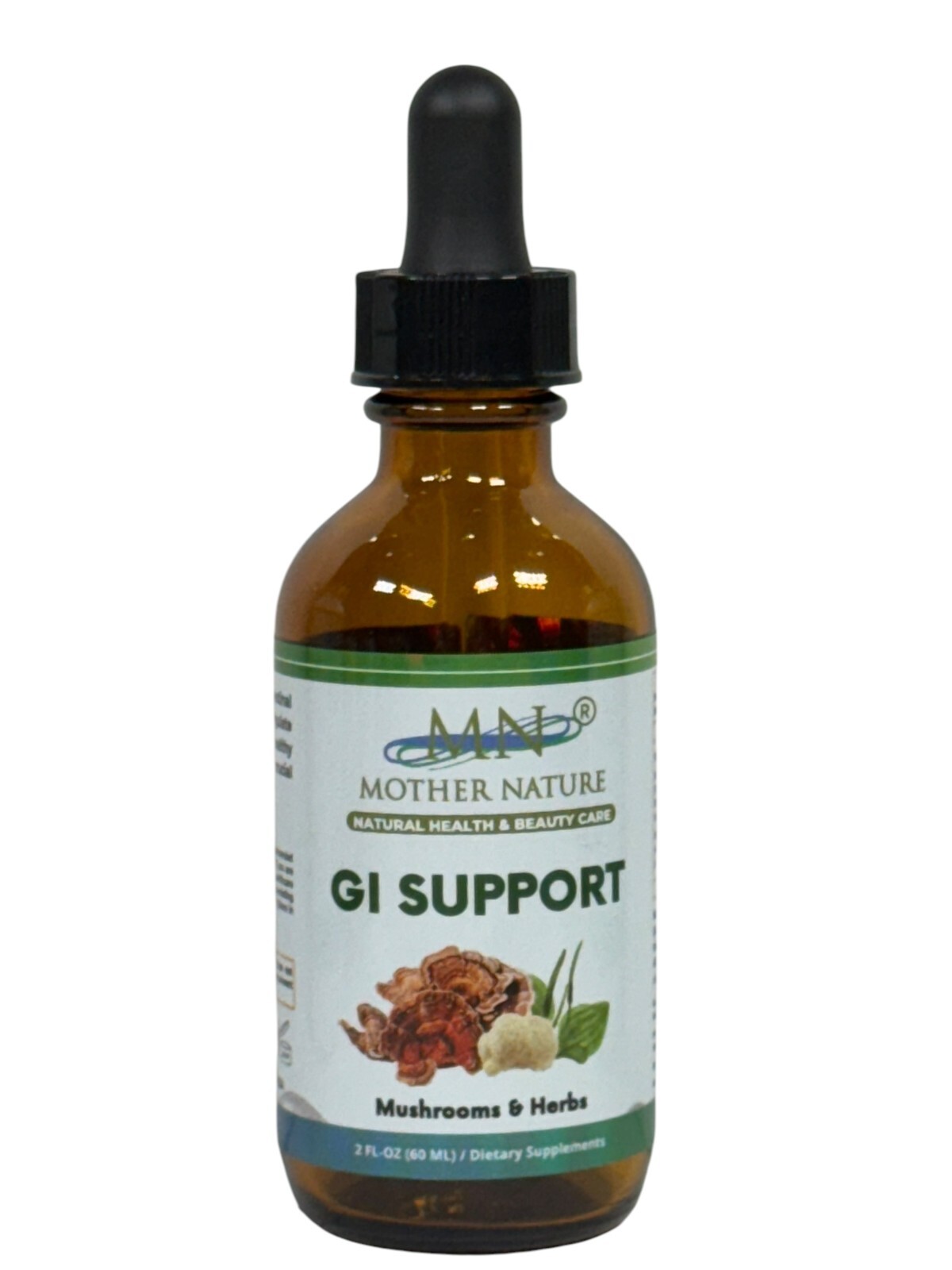 Organic GI Support Liquid Drops 2oz Lion’s Mane Turkey Tail Reishi Gut Health