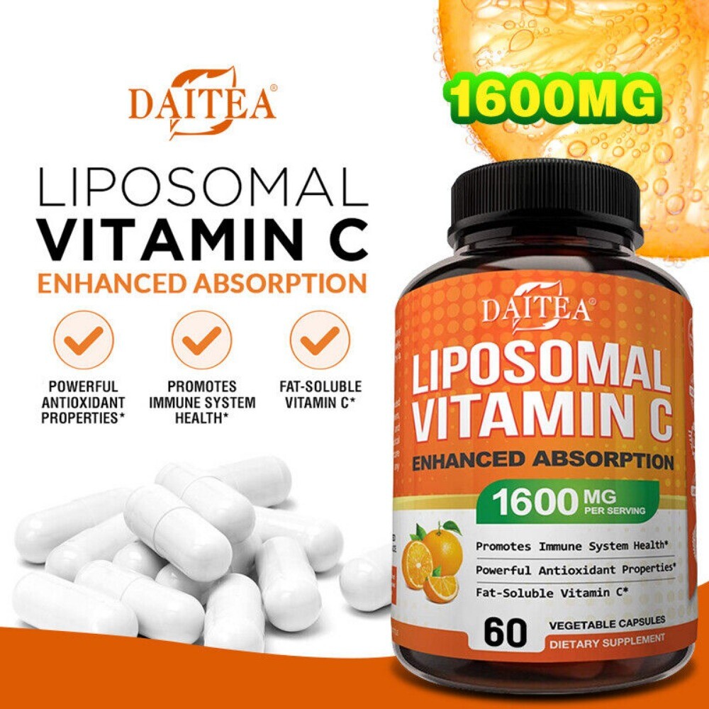 Liposomal Vitamin C 1600 MG Capsules High Absorption Vitamin C 120 Capsules