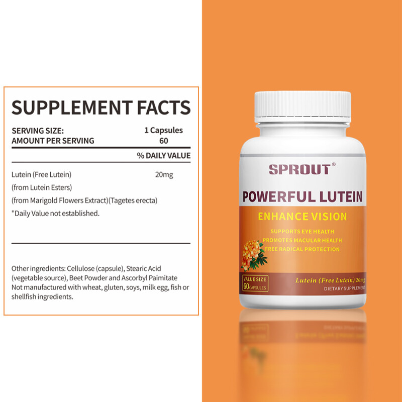 SPROUT Powerful Lutein 20 mg 60 Capsules Supports Eye Health