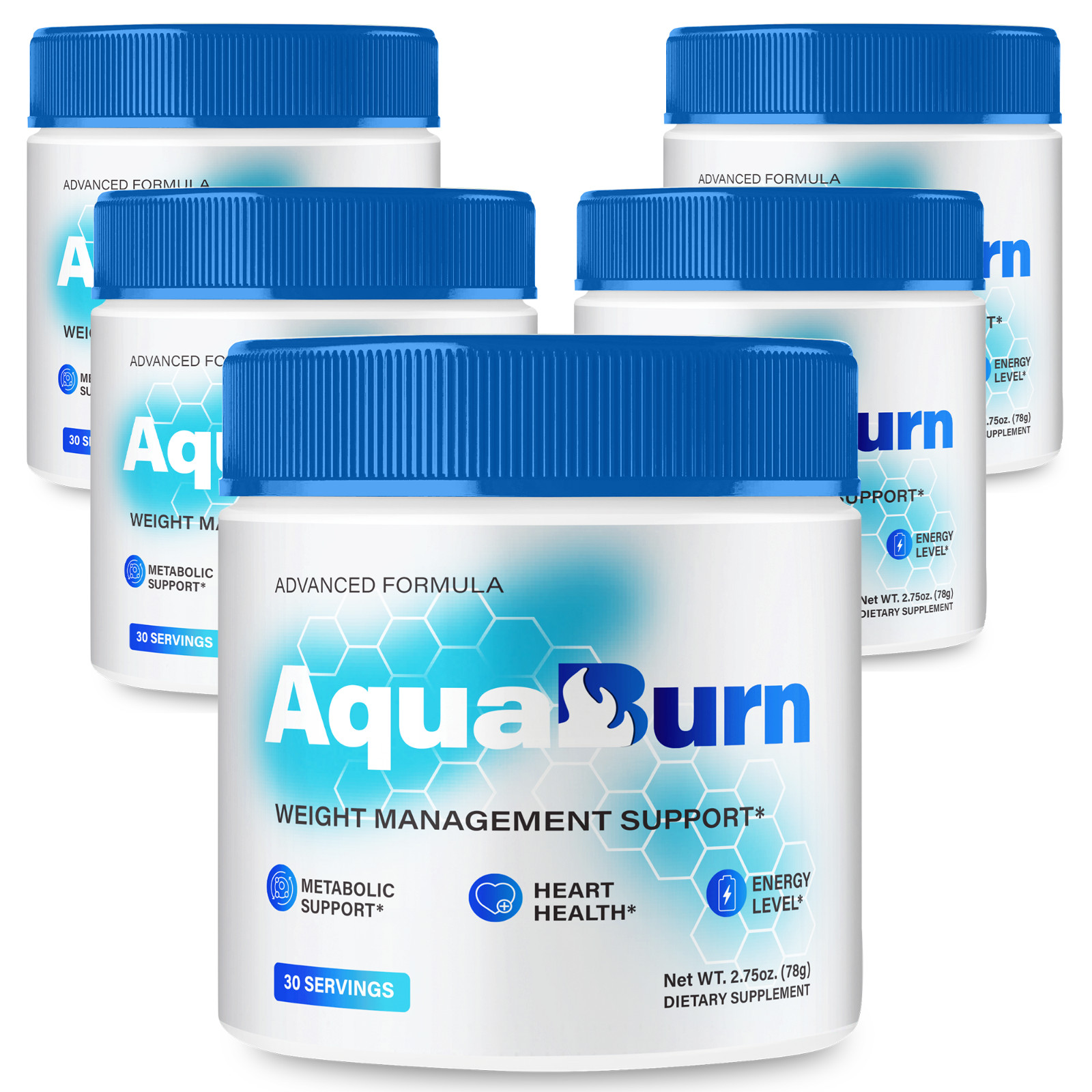 (5 Pack) AquaBurn Powder, Advanced Weight Loss Powder for Energy & Fat Burning